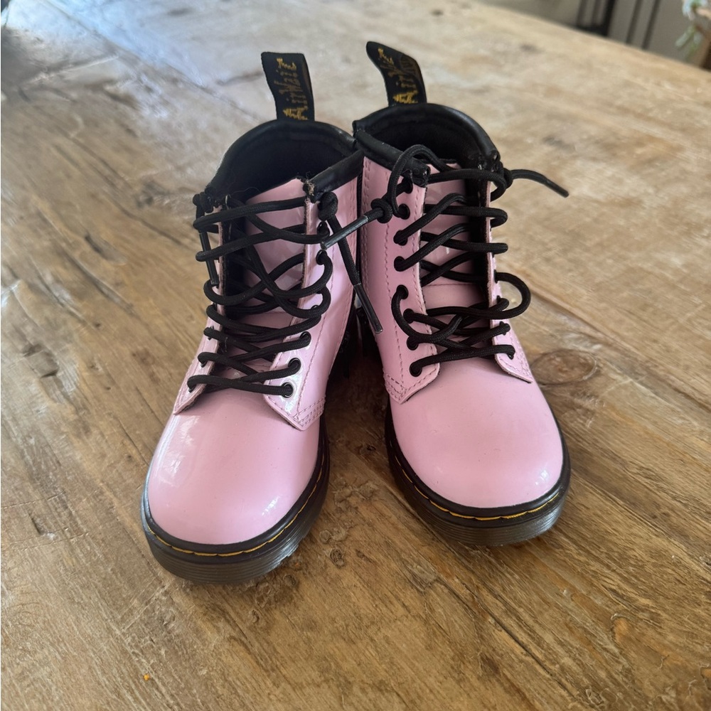 Dr. Martens Kids Pink Lace-Up Boots
